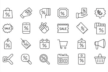 Business Promotion and Discount Icons for Marketing and E-commerce