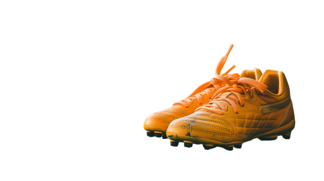 Soccer cleats footwear athletic shoes sports equipment for outdoor play and professional training gear on transparent background
