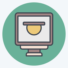 Icon Online Tax Payment. related to Taxes symbol. color mate style. design editable