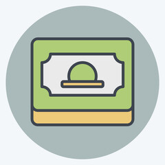 Icon Money Percentage. related to Taxes symbol. color mate style. design editable