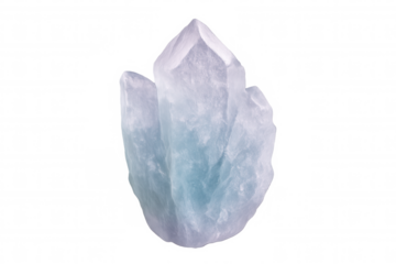 Light blue crystal cluster isolated on transparent background, perfect for jewelry design or esoteric concepts