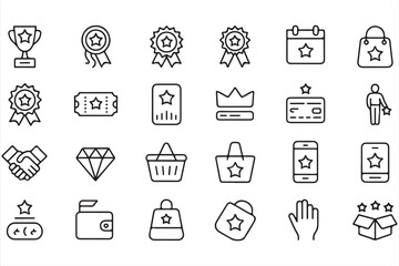 Collection of Award, Luxury, and Shopping Icons for Digital Marketing