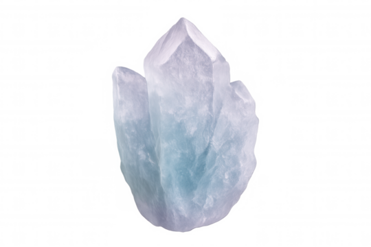 Light blue crystal cluster isolated on transparent background, perfect for jewelry design or esoteric concepts