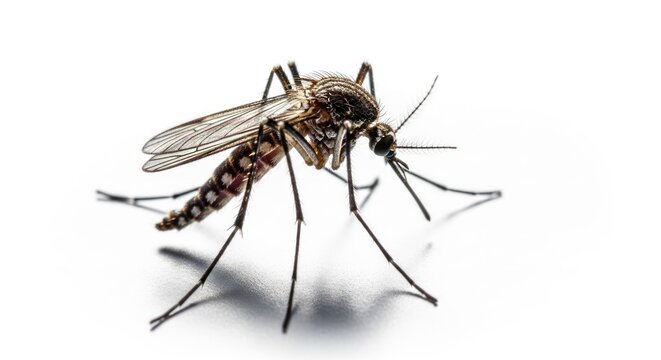 Close-up of a mosquito on white background