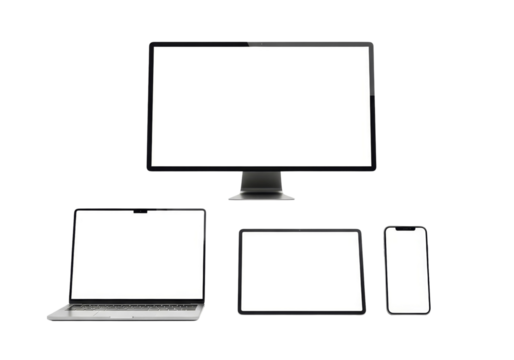Blank Device Screen Frames Set
