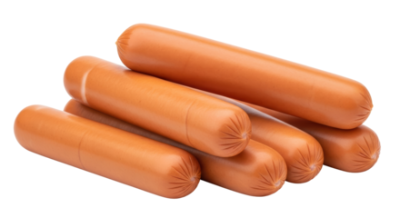 Isolated Stack of Cooked Sausages