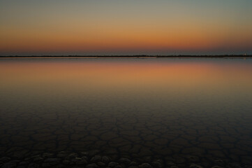 sunset over the lagoon, Po river delta, Comacchio, Ferrara, Italy © fruttuoso
