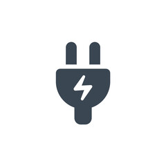 Obraz premium Stromstecker Symbol, Elektrostecker Icon Set, elektrische Energie, Stromversorgung, Ladekabel, minimalistisches Vektor-Design