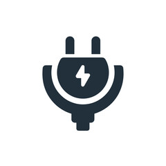 Obraz premium Stromstecker Symbol, Elektrostecker Icon Set, elektrische Energie, Stromversorgung, Ladekabel, minimalistisches Vektor-Design