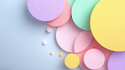Pastel circles layered on light background