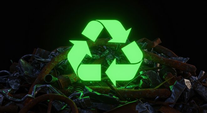 Recycling waste management strategies urban environment infographic sustainability focus digital perspective - Powered by Adobe