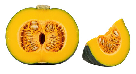 Isolated Kabocha Squash Pieces