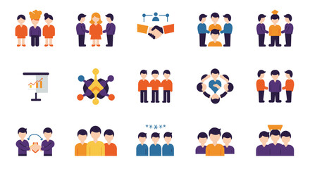 Fototapeta premium Diverse business teamwork concepts in flat design