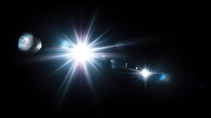 Bright light burst against black background