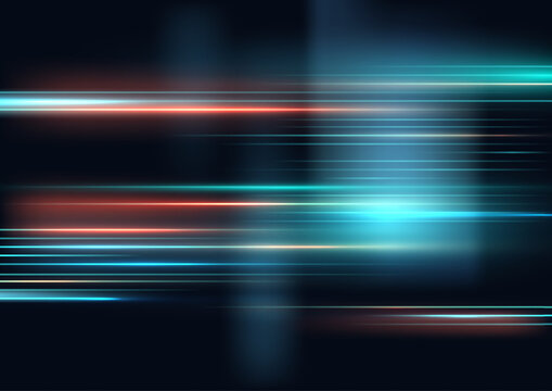 futuristic technology abstract background digital design with glowing orange and cyan horizontal light lines speed motion cyber glow sci fi background modern tech virtual network innovation concept