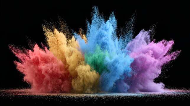 Colors explode in a vibrant celebration of creativity showering the world with joy and inspiration