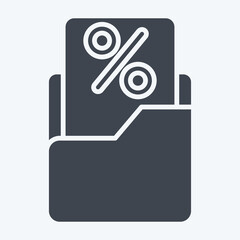 Icon Tax Folder. related to Taxes symbol. glyph style. design editable