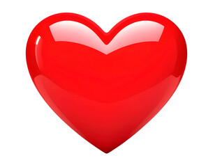 Red heart symbol isolated on transparent background