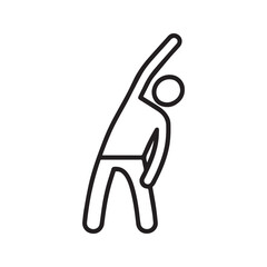 Stretching exercise line icon. Person doing a side bend warm-up for fitness and wellness.