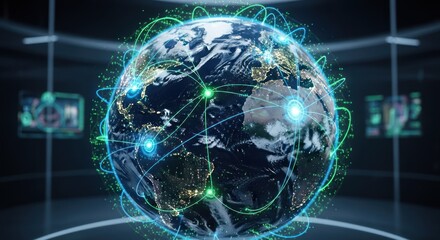 Global network, Earth, digital connections