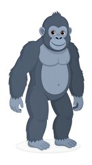 Fototapeta premium Cartoon gorilla standing