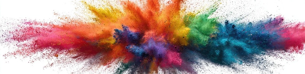 Colorful powder explosion on white background (3)