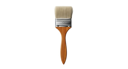 Isolated Paint Brush with Wooden Handle