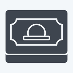 Icon Money Percentage. related to Taxes symbol. glyph style. design editable