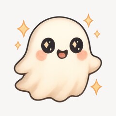 Obraz premium Cute cartoon ghost illustration