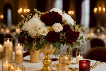 Obraz premium Elegant Rose Bouquet for Wedding Ceremony