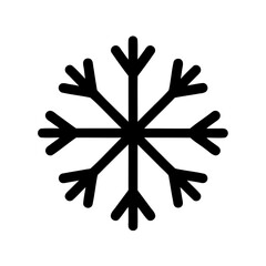 Fototapeta premium Simple black snowflake illustration on a white background, winter holiday season