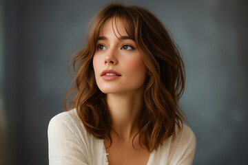 Women in Stylish Blunt Wavy Haircut