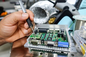 The picture of repair electrical parts with concept repair and manufacturing.