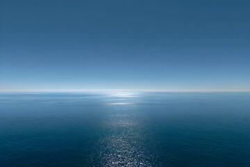 Fototapeta premium Whispers of Dawn: The Subtle Beauty Captured in the Dotted Horizon Line as the Sky Meets the Earth