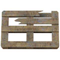 Wooden pallet broken