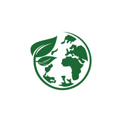 Green planet earth concept vector icon, icon, world ecology, global protection of nature.