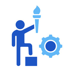 Leadership Torch  Icon Element For Design