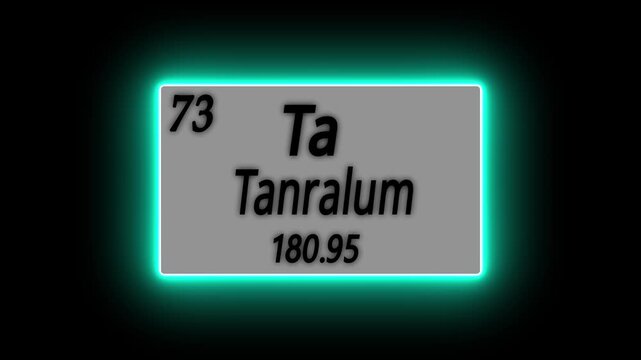 Tantalum element icon, periodic table element Tantalum icon. element of the periodic table of the mendeleev system icon animation. 4k