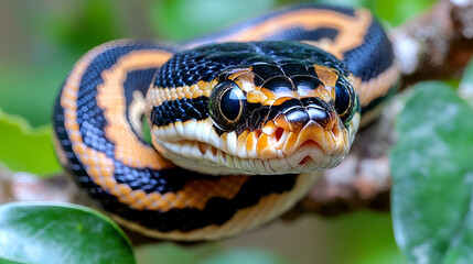 Obraz premium close up of a green snake