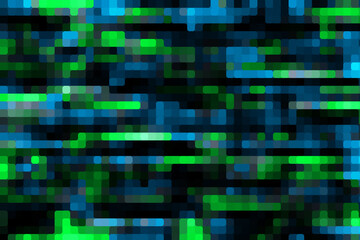Blue green square pixellated digital technology abstract background	