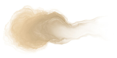 Abstract Gold watercolor paint with liquid fluid isolated on transparent background for design elements in concept luxury.