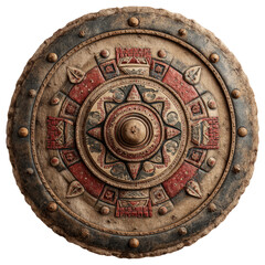 Fototapeta premium Isolated Decorative Shield with Intricate Patterns on Transparent Background
