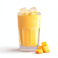 glass of orange juice on white background