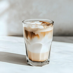 a beautiful cup of beverage on white background