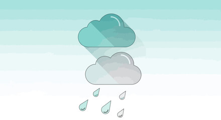 Conceptual Illustration Of Cloudy Rainy Weather With Atmospheric Precipitation