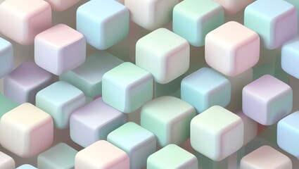 Obraz premium Pastel Cubes: A 3D Abstract Composition of Soft Colors