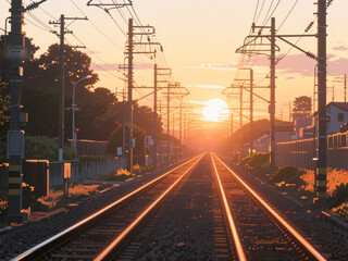 Obraz premium semi realistic anime background landscape