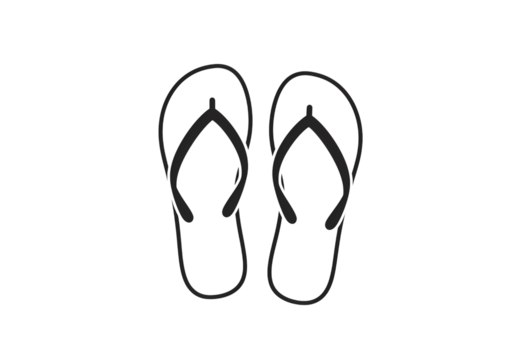 Pair of Black FlipFlops on transparent background - Powered by Adobe