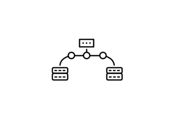 Abstract Network Connection Nodes and Links Graphic on transparent background
