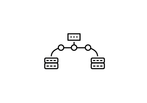 Abstract Network Connection Nodes and Links Graphic on transparent background